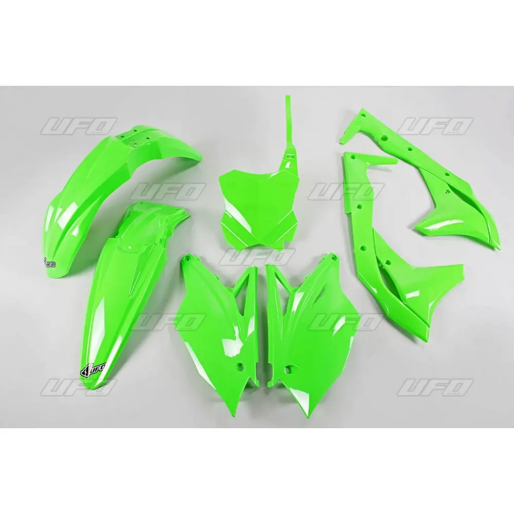 UFO kompletní sada plastů KAWASAKI KXF 250 18-20 barva zelená fluorescenční (KA225AFLU) (UFO kompletní sada plastů KAWASAKI KXF 250 18-20 barva)