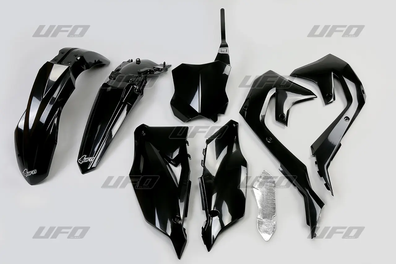 UFO kompletní sada plastů KAWASAKI KXF 250 21-24, KXF 450 19-23 barva černá (KA227E001) ( )