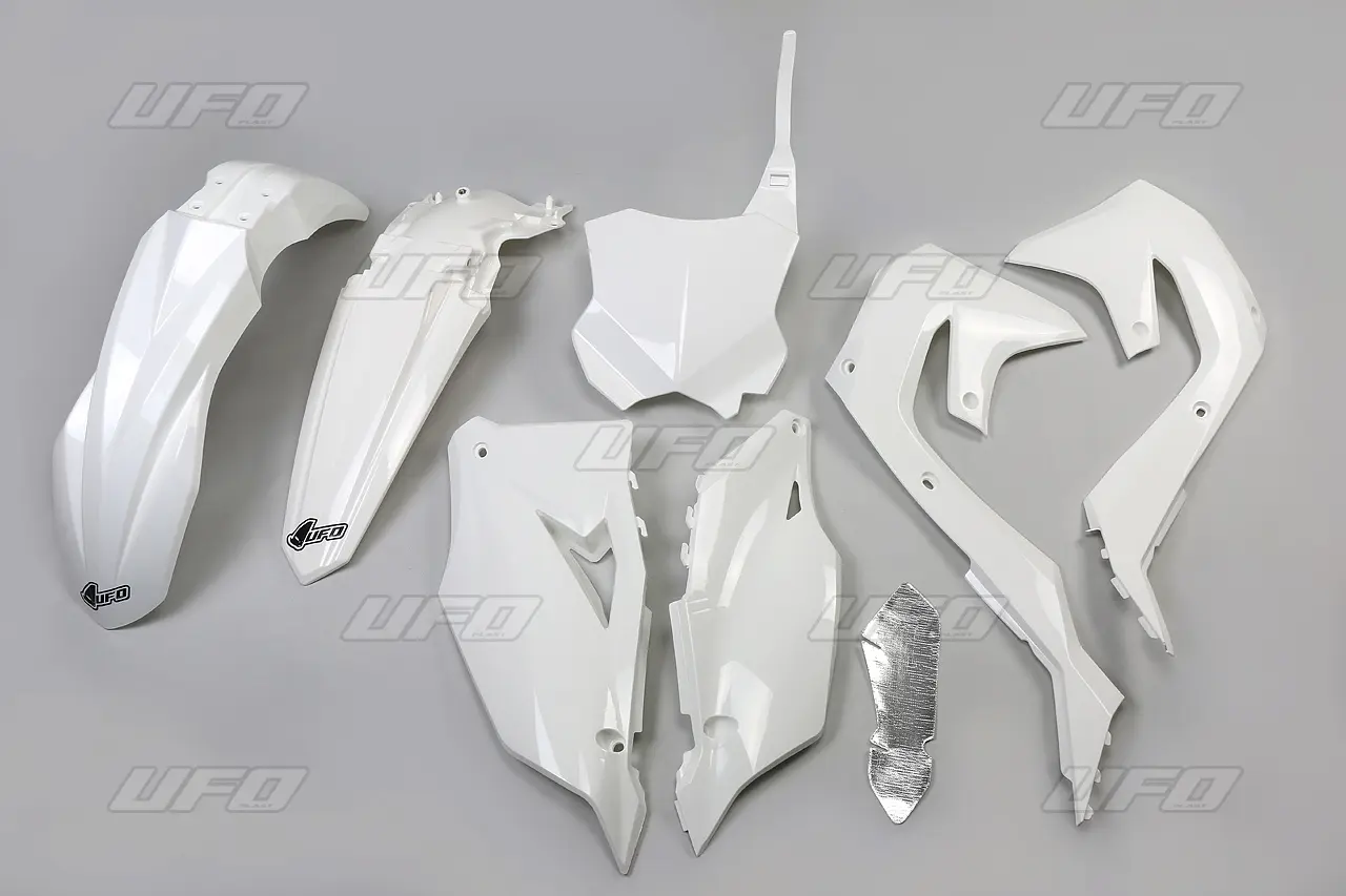 UFO kompletní sada plastů KAWASAKI KXF 250 21-24, KXF 450 19-23 barva bílá (KA227E047) (UFO kompletní sada plastů KAWASAKI KXF 250 21-24, KXF 450)
