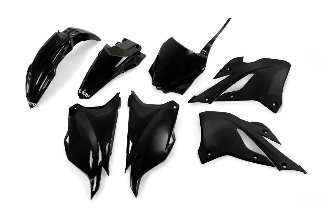 UFO kompletní sada plastů KAWASAKI KX 85 22-26, KX 112 22-26 barva černá (UFO kompletní sada plastů KAWASAKI KX 85 22-26, KX 112 22-26 barva černá)