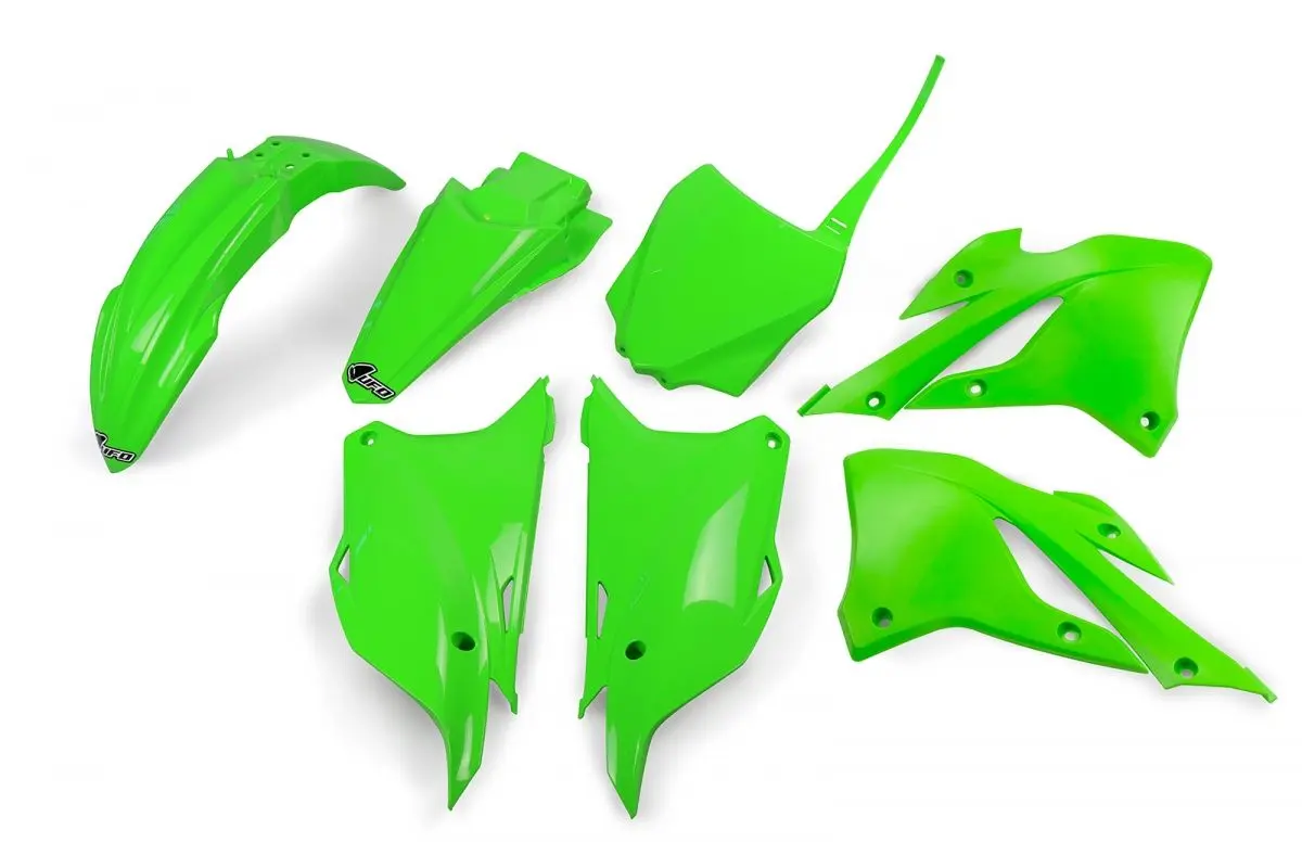 UFO kompletní sada plastů KAWASAKI KX 85 22-26, KX 112 22-26 barva OEM (zelená) (UFO kompletní sada plastů KAWASAKI KX 85 22-26, KX 112 22-26 barva)