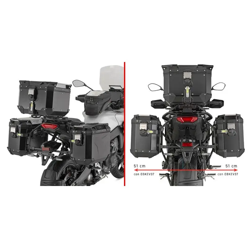 KAPPA boční nosič kufru MONOKEY CAM SIDE YAMAHA TRACER 9 / TRACER 9 GT / TRACER 9 GT+ 25 - pod kufry KFR K'FORCE a KVG K'VOYAGER ALU (KAPPA boční)