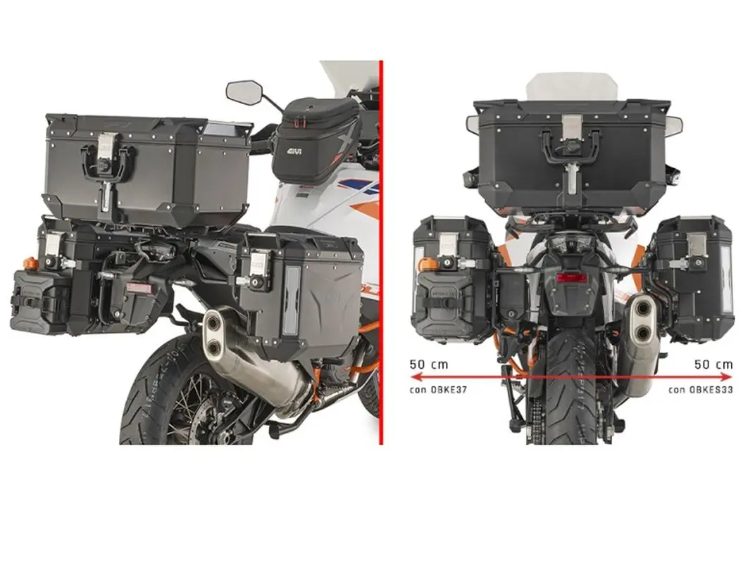 KAPPA boční nosič kufru MONOKEY CAM SIDE KTM 1290 SUPER ADVENTURE R / S 21-25 - pod kufry KVG K'VOYAGER ALU - pravý KVGS33 WCIĘTY (KAPPA boční nosič)