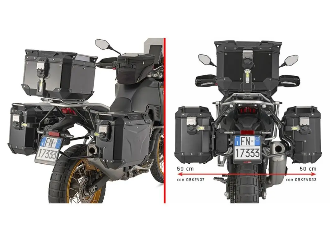 KAPPA boční nosič kufru MONOKEY CAM SIDE KOVE 800 X PRO 24-25 - pod kufry KVG K'VOYAGER ALU - pravý KVGS33 WCIĘTY (KAPPA boční nosič kufru MONOKEY)
