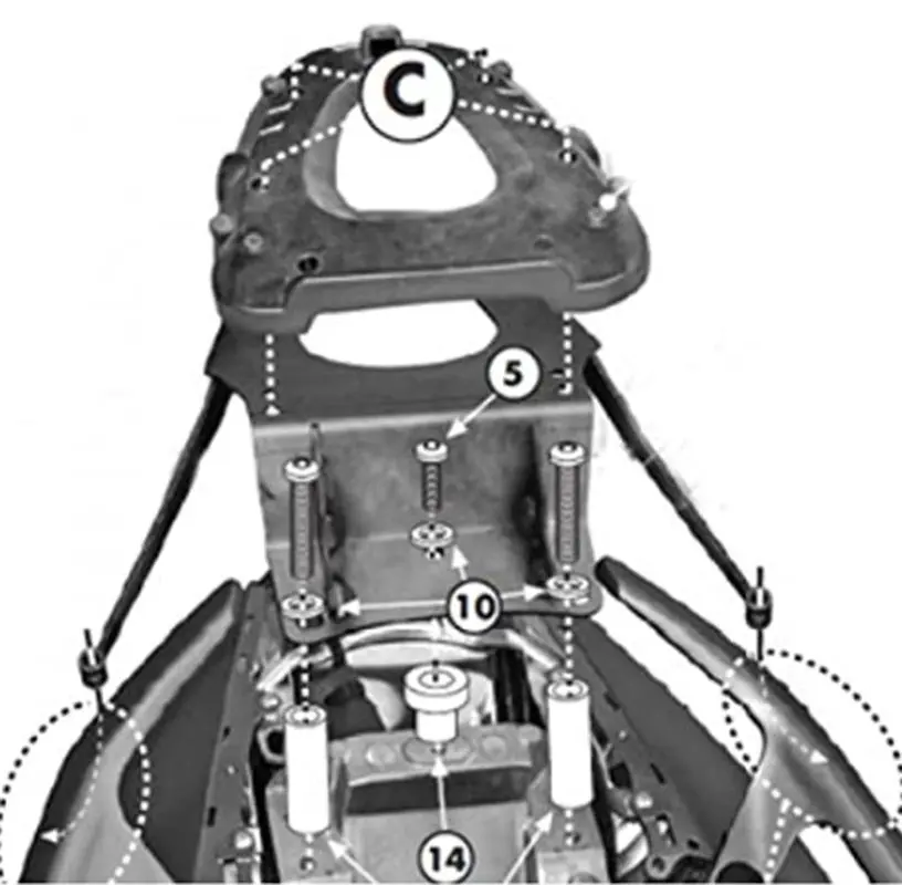 KAPPA zadní nosič kufru YAMAHA T-MAX 500 (08-11), T-MAX 530 (12-16) (s plotnou MONOLOCK) (KAPPA zadní nosič kufru YAMAHA T-MAX 500 (08-11), T-MAX 530)