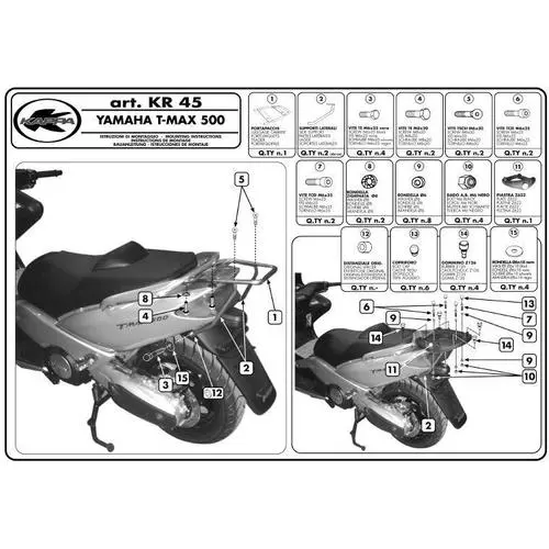 KAPPA nosič zadního kufru YAMAHA T-MAX 500 (01-07) ( s plotnou MONOKEY ) (KAPPA nosič zadního kufru YAMAHA T-MAX 500 (01-07) ( s plotnou MONOKEY ))
