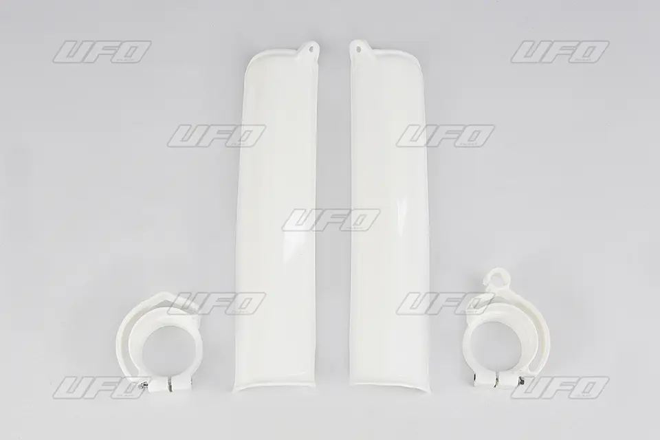 UFO kryty předních vidlic KTM 125/250/360/500/600 90-92 barva bílá (UFO kryty předních vidlic KTM 125/250/360/500/600 90-92 barva bílá)