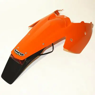 UFO zadní blatník KTM SX 03-06, EXC 03-07 s bočnicemi a světlem barva oranžová ( )