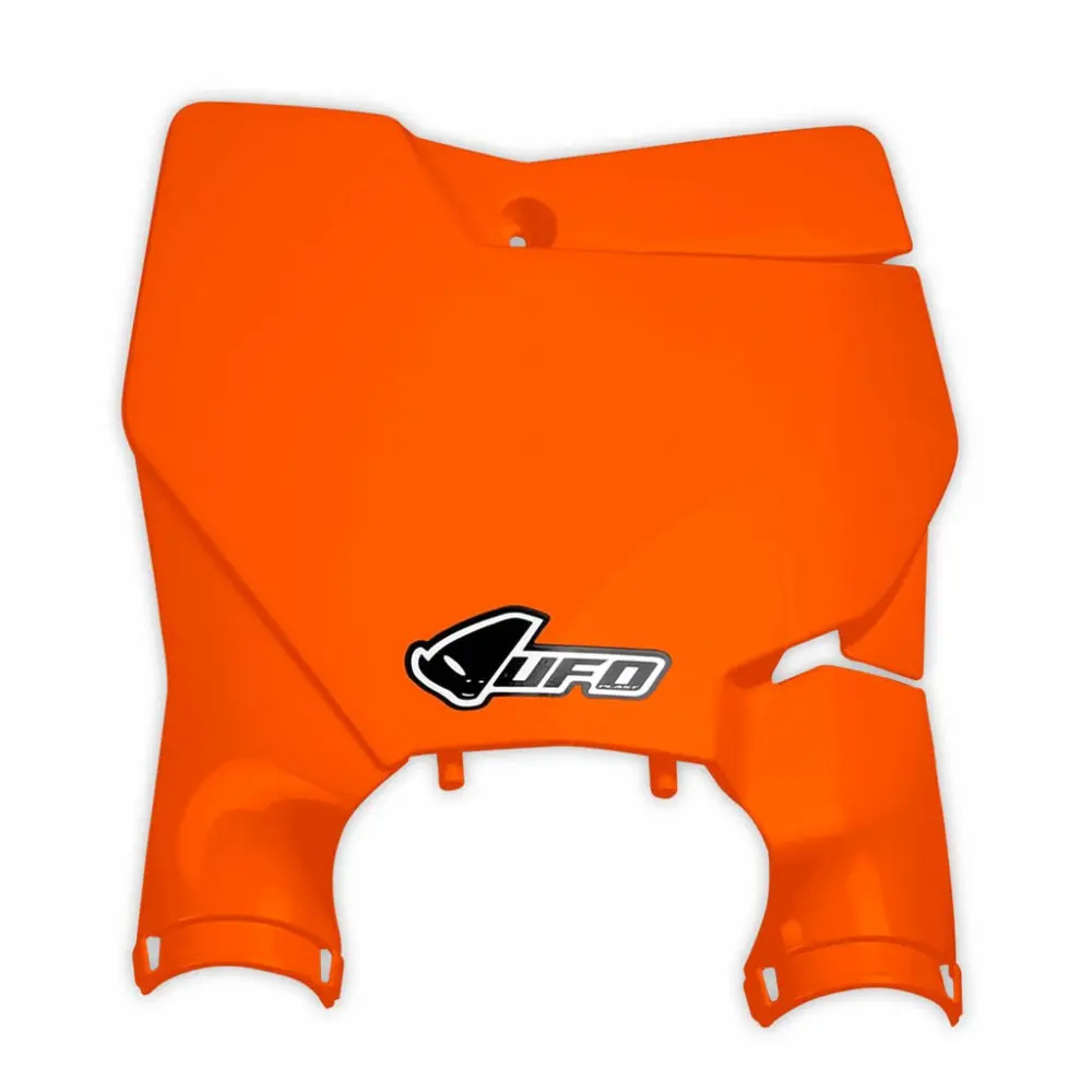 UFO tabulka na startovací číslo KTM SX/SXF 16-22, (kromě SX 250 16) barva oranžová fluorescenční (s kryty tlumičů) (UFO tabulka na startovací číslo)