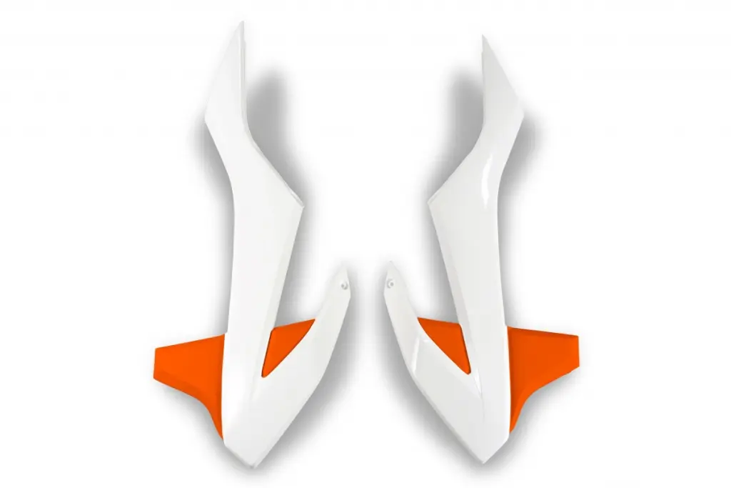 UFO kryty chladiče KTM SX 85 18-24 barva OEM 19 (bílá/oranžová) ( )