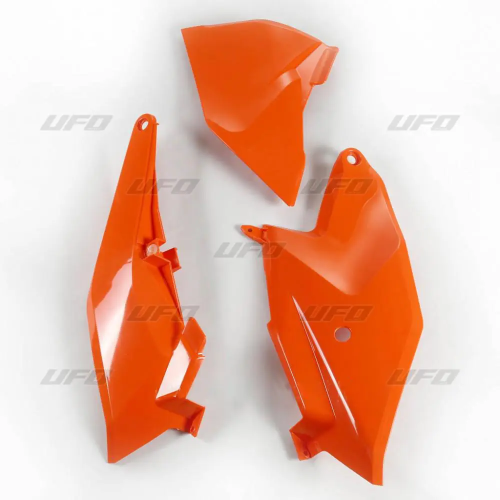 UFO boční tabulky na startovací číslo KTM SX 85 18-2023 s krytem vzduchového filtru barva oranžová (UFO boční tabulky na startovací číslo KTM SX 85)