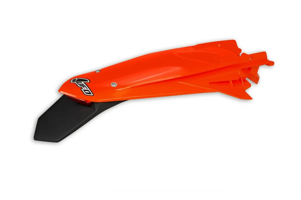 UFO zadní blatník KTM EXC 125 20-21, EXC/EXCF(EXC-F) 150/250/300/350/450/500 TPI 20-2023 barva oranžová fluorescenční ( ENDURO se světlem LED ) ( )
