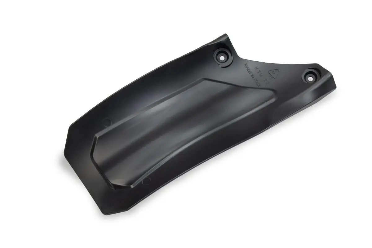UFO kryt zadního tlumiče KTM SX/SXF(SX-F) 125/250/300/350/450F TBI 23-26, EXC/EXCF(EXC-F) 150/250/300/350/450/500 TBI 24-26 barva černá - nahrazuje