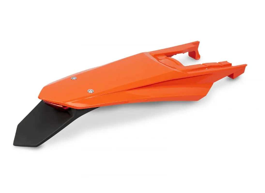 UFO zadní blatník KTM EXC/EXCF(EXC-F) 150/250/300/350/450/500 TBI 24-26 barva oranžová (se světlem LED) (UFO zadní blatník KTM EXC/EXCF(EXC-F))