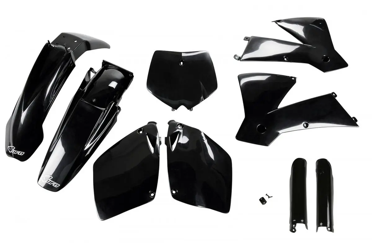 UFO kompletní sada plastů (FULL KIT) s kryty tlumičů KTM SX-SXF 01-02 barva černá ( )