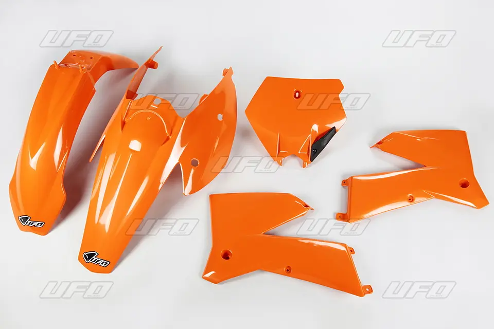 UFO kompletní sada plastů KTM SX 05-06, EXC 05-07 barva oranžová (KT503E127) (UFO kompletní sada plastů KTM SX 05-06, EXC 05-07 barva oranžová)