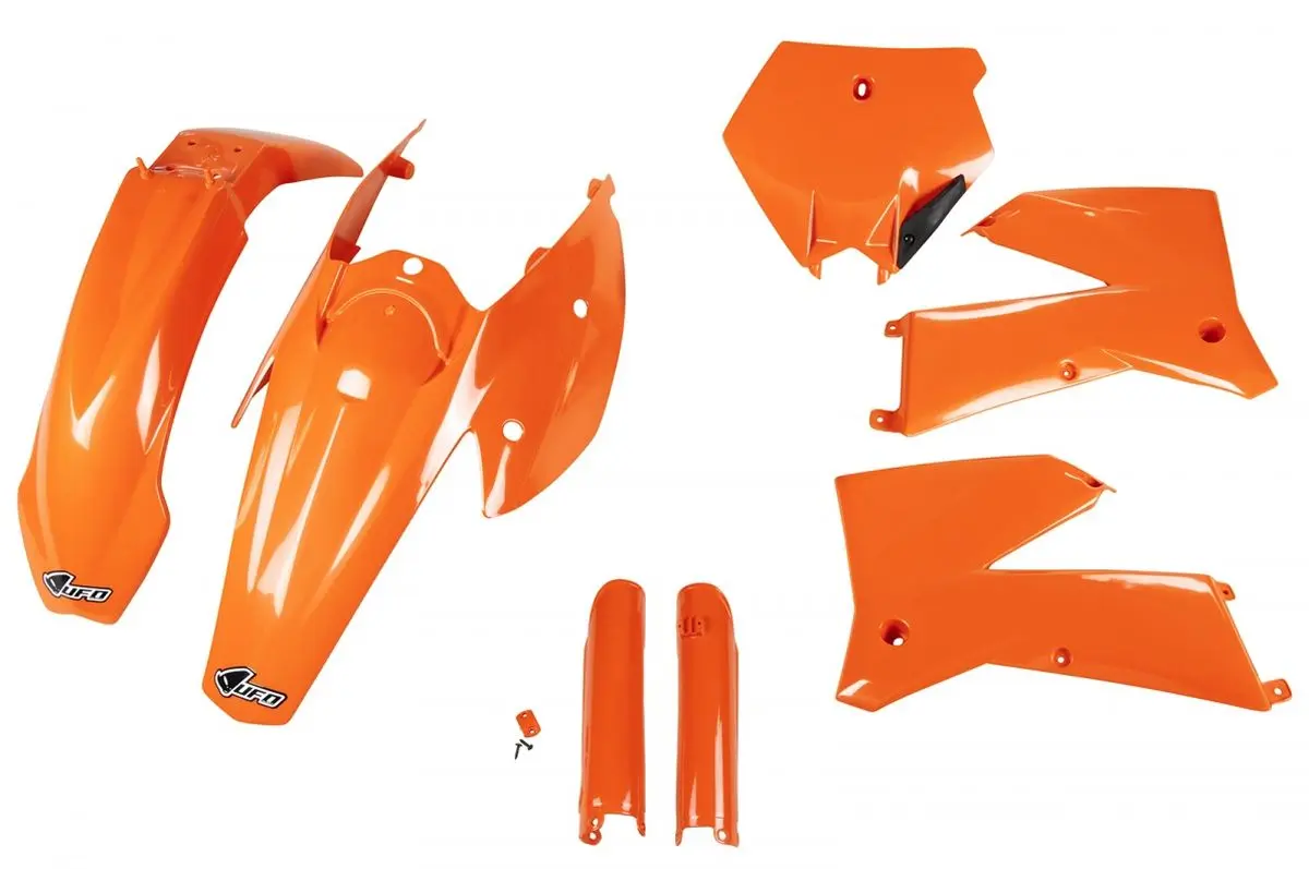 UFO kompletní sada plastů (FULL KIT) s kryty tlumičů KTM SX / SXF 05-06 barva OEM (oranžová) (KT503E999) ( )