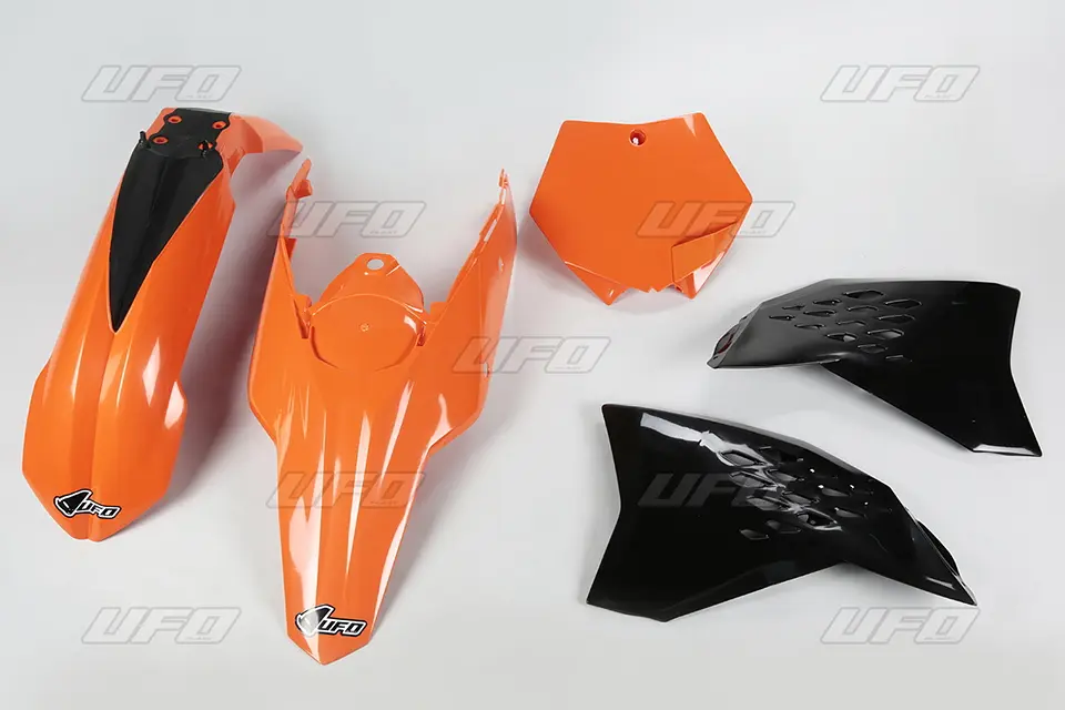UFO kompletní sada plastů KTM SX/SXF 07-10 barva OEM (oranžová/černá) (KT506E999) (UFO kompletní sada plastů KTM SX/SXF 07-10 barva OEM)