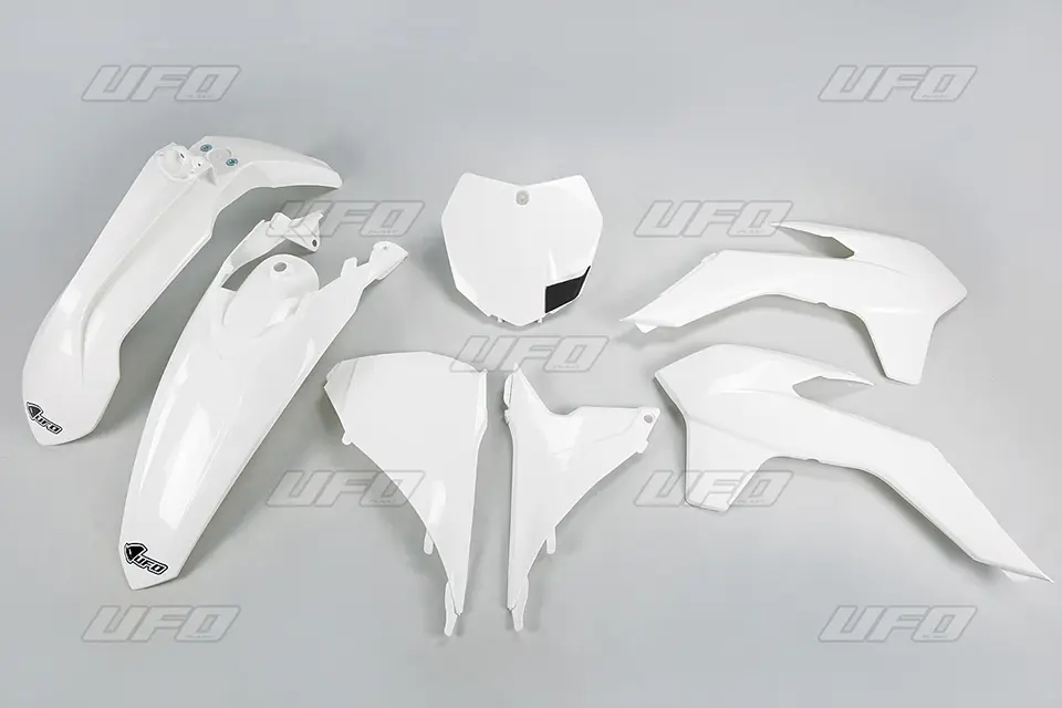 UFO kompletní sada plastů KTM SX/SXF 13-15, SX 250 16 barva bílá (KT515E047) (UFO kompletní sada plastů KTM SX/SXF 13-15, SX 250 16 barva bílá)