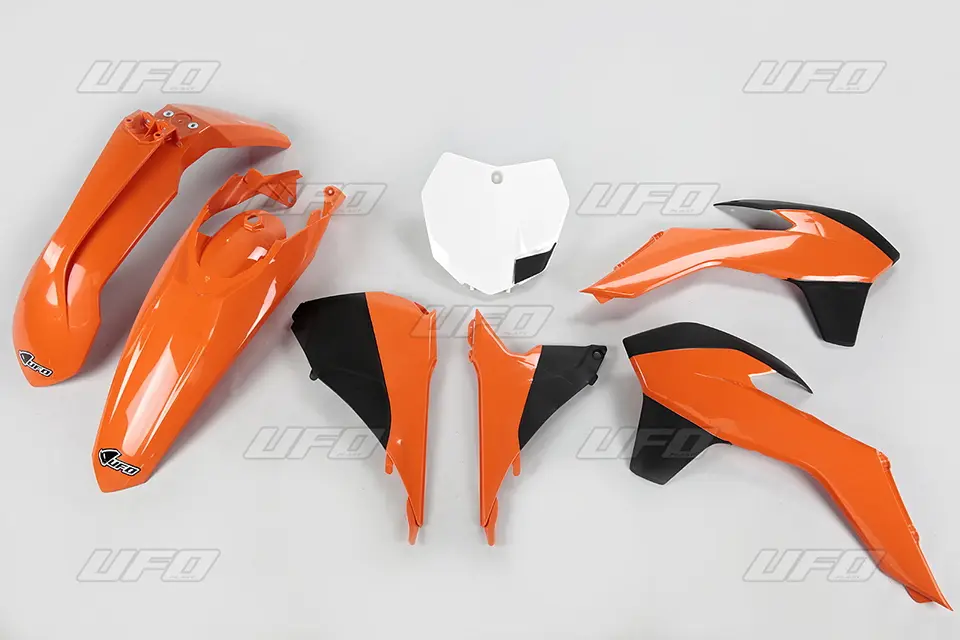 UFO kompletní sada plastů KTM SX/SXF 13-15, SX 250 16, barva OEM 13-14 (oranžová/černá/bílá) (KT515E999) (UFO kompletní sada plastů KTM SX/SXF 13-15,)