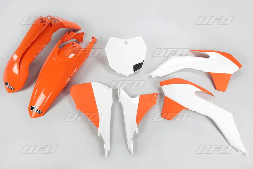 UFO kompletní sada plastů KTM SX/SXF 13-15, SX 250 16, barva OEM 15 (oranžová/bílá) (KT515E999W) (UFO kompletní sada plastů KTM SX/SXF 13-15, SX 250)