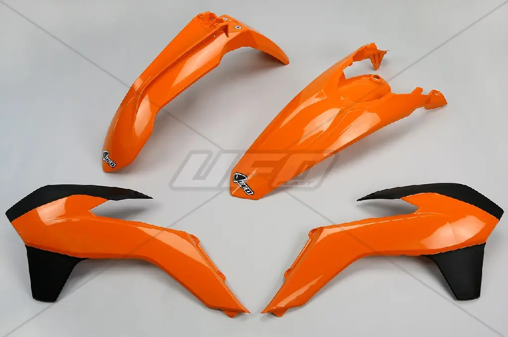 UFO kompletní sada plastů KTM EXC 14-16, barva OEM 14 (oranžová/černá) (KT516E999) (UFO kompletní sada plastů KTM EXC 14-16, barva OEM 14)