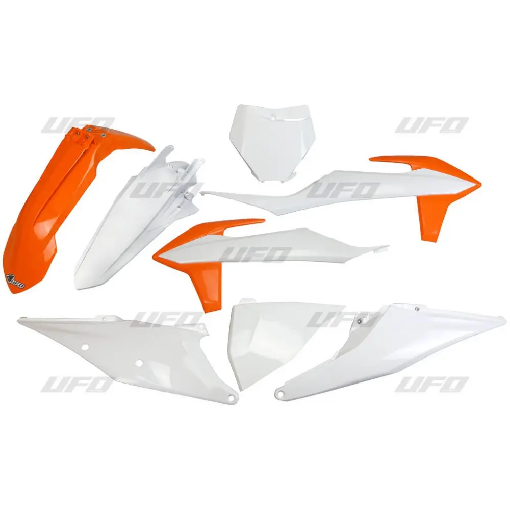 UFO kompletní sada plastů KTM SX 125/150/250 19-22, SXF (SX-F) 250/350/450 19-22 barva OEM (oranžová/bílá) (KT522E999) (UFO kompletní sada plastů KTM)