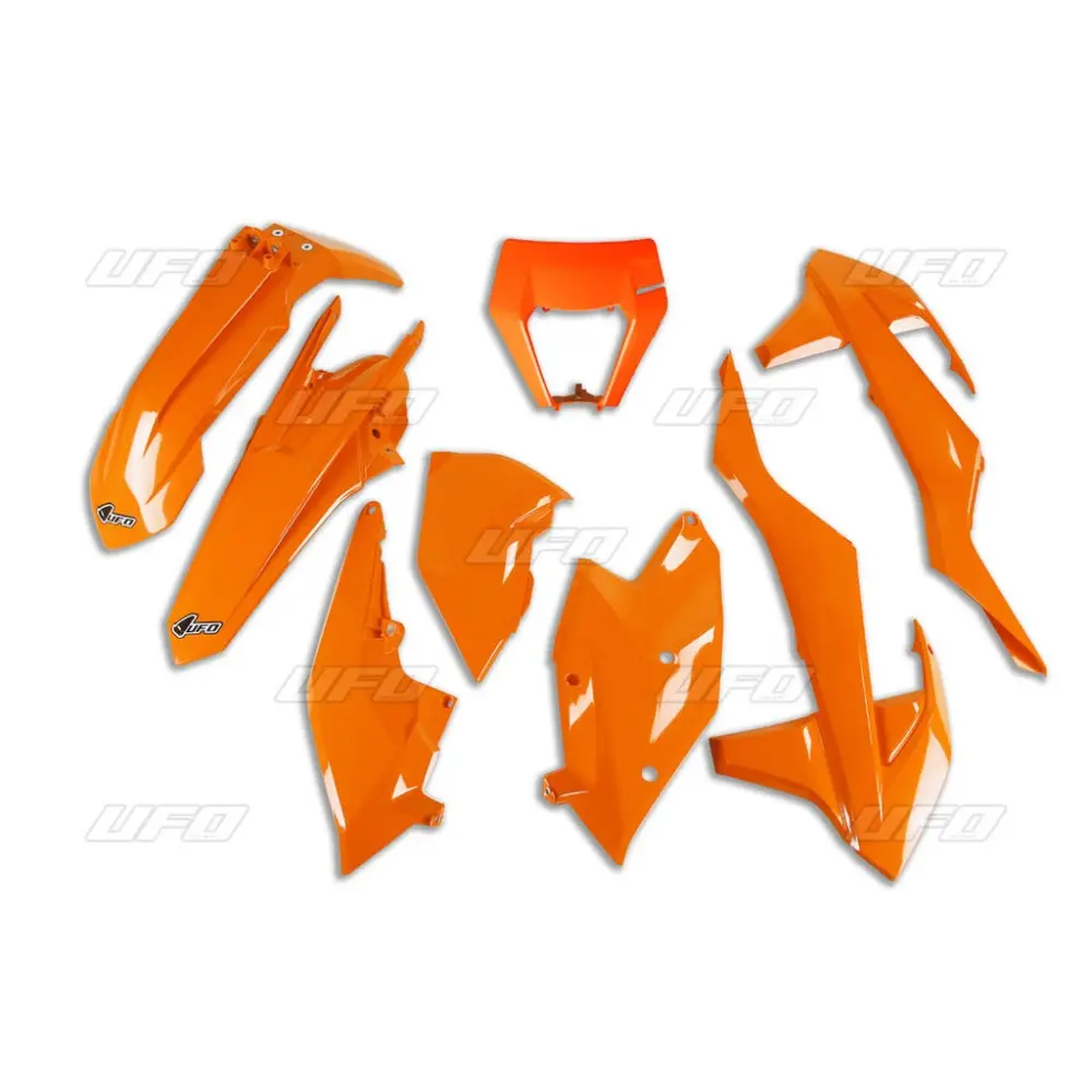 UFO kompletní sada plastů KTM EXC/EXC-F TPI 17-19 s krytem světla barva oranžová (KT523E127) (UFO kompletní sada plastů KTM EXC/EXC-F TPI 17-19 s)