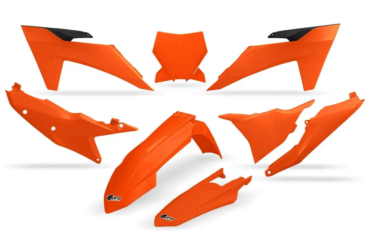 UFO kompletní sada plastů KTM SX 125 / 250 / 300 TBI 23-24, SX-F 250 / 350 / 450 23-24 barva oranžová (UFO kompletní sada plastů KTM SX 125 / 250 /)