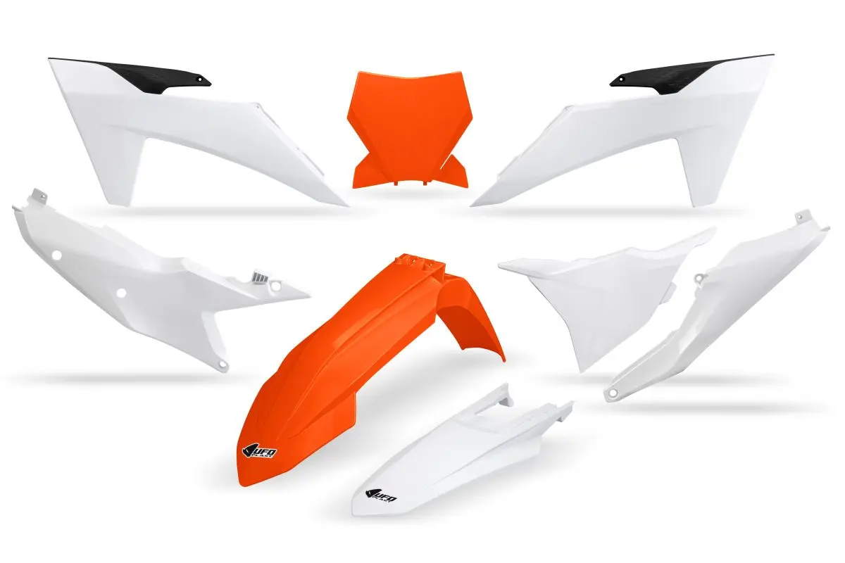 UFO kompletní sada plastů KTM SX 125 / 250 / 300 TBI 23-24, SX-F 250 / 350 / 450 23-24 barva OEM (oranžová/bílá) ( )