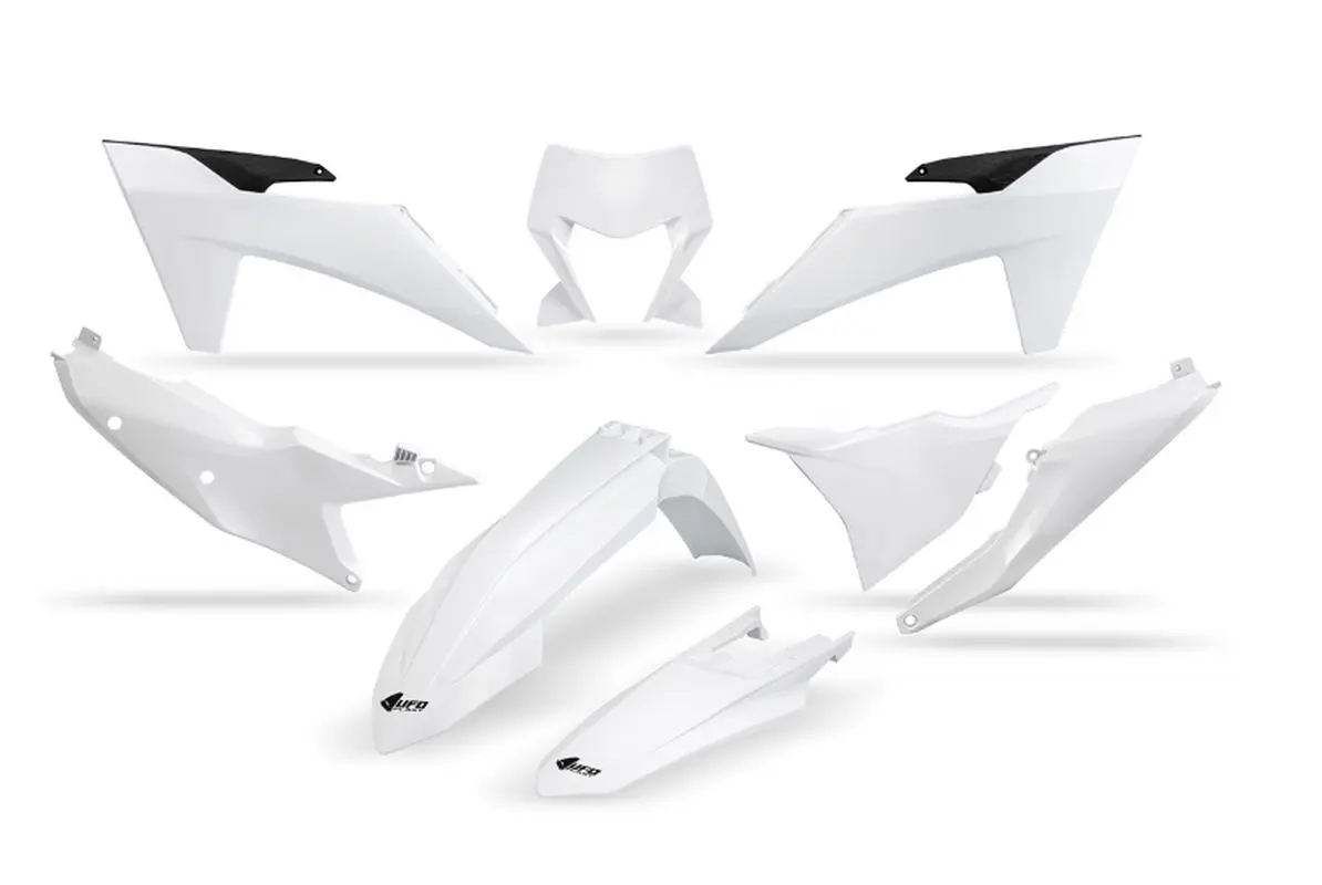 UFO kompletní sada plastů KTM EXC 150 / 250 / 300 TBI 24-25, EXC-F 250 / 350 / 450 / 500 24-25 barva bílá (UFO kompletní sada plastů KTM EXC 150 /)
