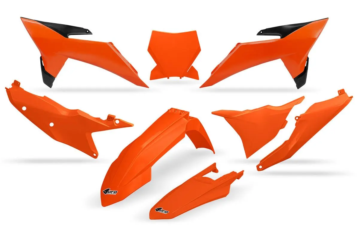 UFO kompletní sada plastů KTM SX 125 / 150 / 250 / 300 25-26, SXF (SX-F) 250 / 350 / 450 25-26 barva OEM ( oranžová ) (UFO kompletní sada plastů KTM)