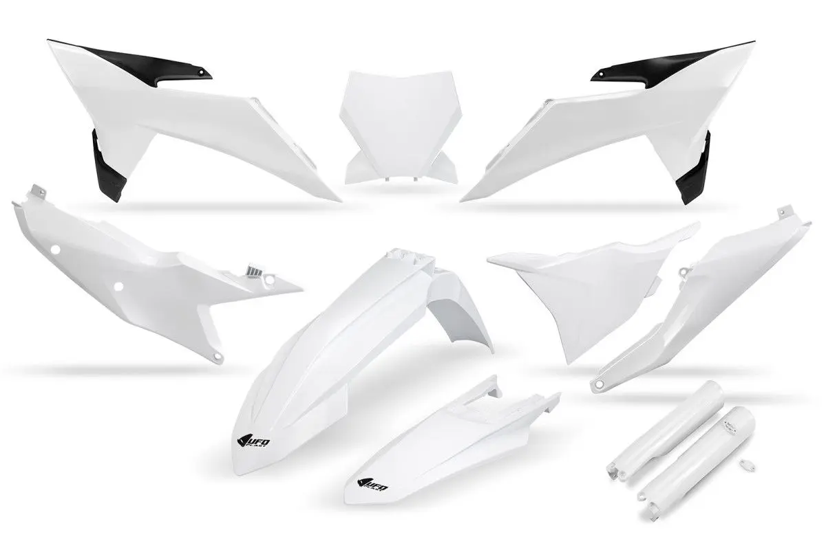 UFO kompletní sada plastů (FULL KIT) s kryty tlumičů KTM SX 125 / 150 / 250 / 300 25-26, SXF (SX-F) 250 / 350 / 450 25-26 barva bílá ( )