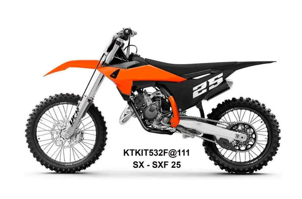 UFO kompletní sada plastů (FULL KIT) s kryty tlumičů KTM SX 125 / 150 / 250 / 300 25-26, SXF (SX-F) 250 / 350 / 450 25-26 barva oranžová / černá /