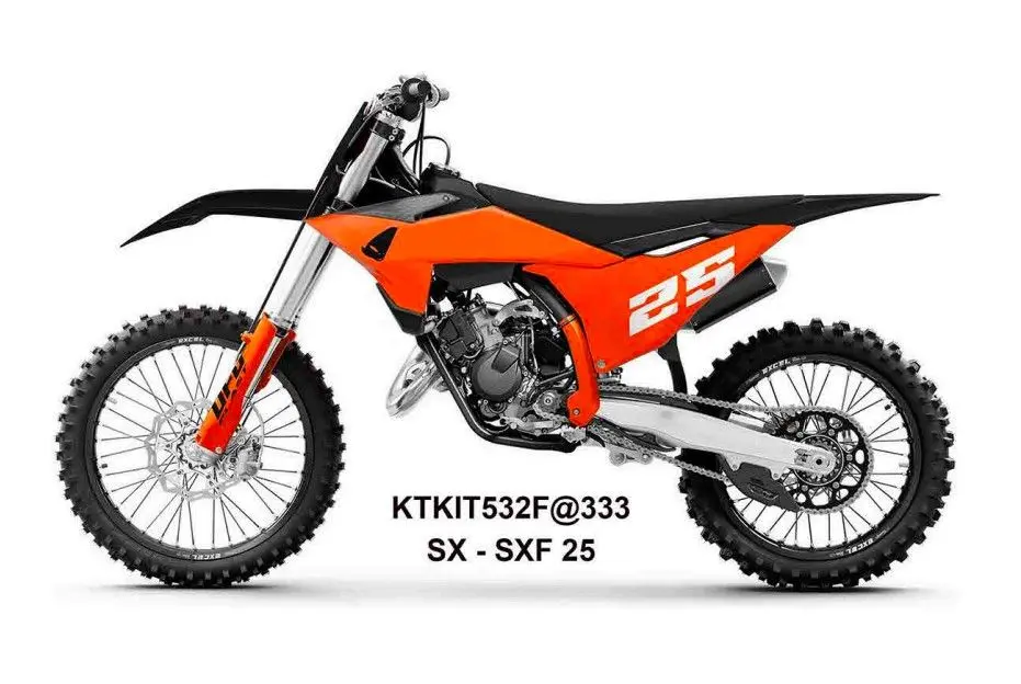 UFO kompletní sada plastů (FULL KIT) s kryty tlumičů KTM SX 125 / 150 / 250 / 300 25-26, SXF (SX-F) 250 / 350 / 450 25-26 barva oranžová / černá ( )