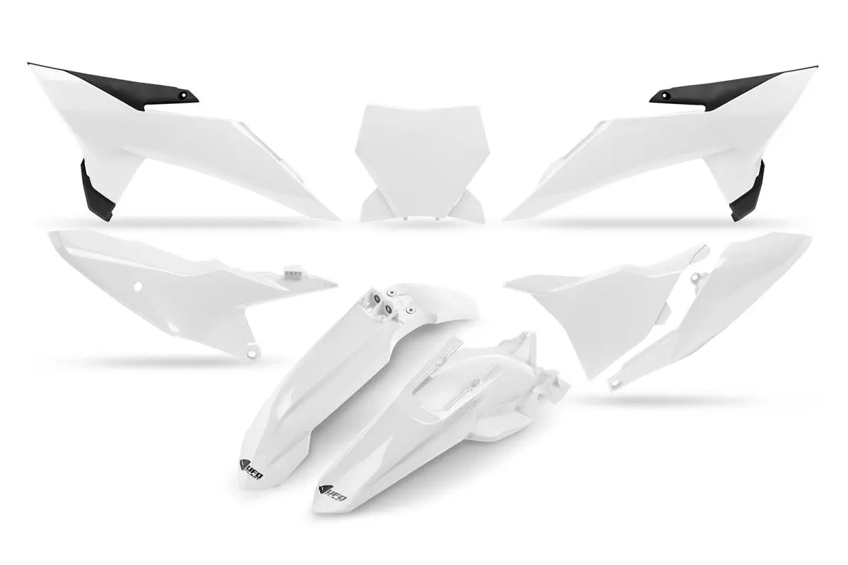 UFO kompletní sada plastů s krytem světla KTM SX 85 25-26 barva bílá (UFO kompletní sada plastů s krytem světla KTM SX 85 25-26 barva bílá)