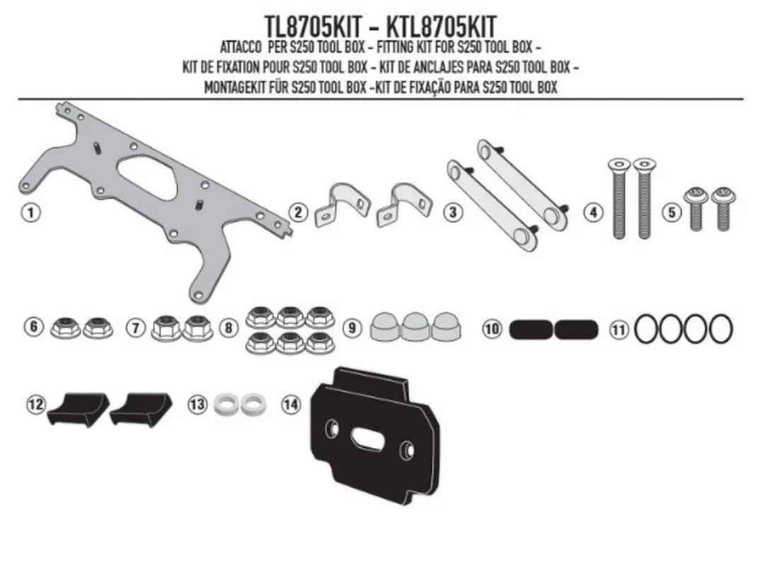 KAPPA držák skříňky na nářadí KS250 pro nosič KLR6413, KL8703, KL8705, KLR4125 (KAPPA držák skříňky na nářadí KS250 pro nosič KLR6413, KL8703,)