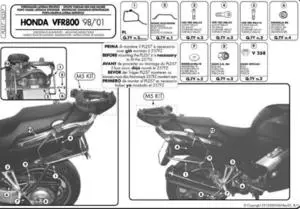 KAPPA zadní nosič kufru HONDA VFR 800 (98-01) ( bez plotny ) (KAPPA zadní nosič kufru HONDA VFR 800 (98-01) ( bez plotny ))