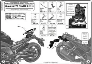 KAPPA nosič zadního kufru YAMAHA FZ8 / FAZER 8 800 10-15 ( bez plotny ) ( )