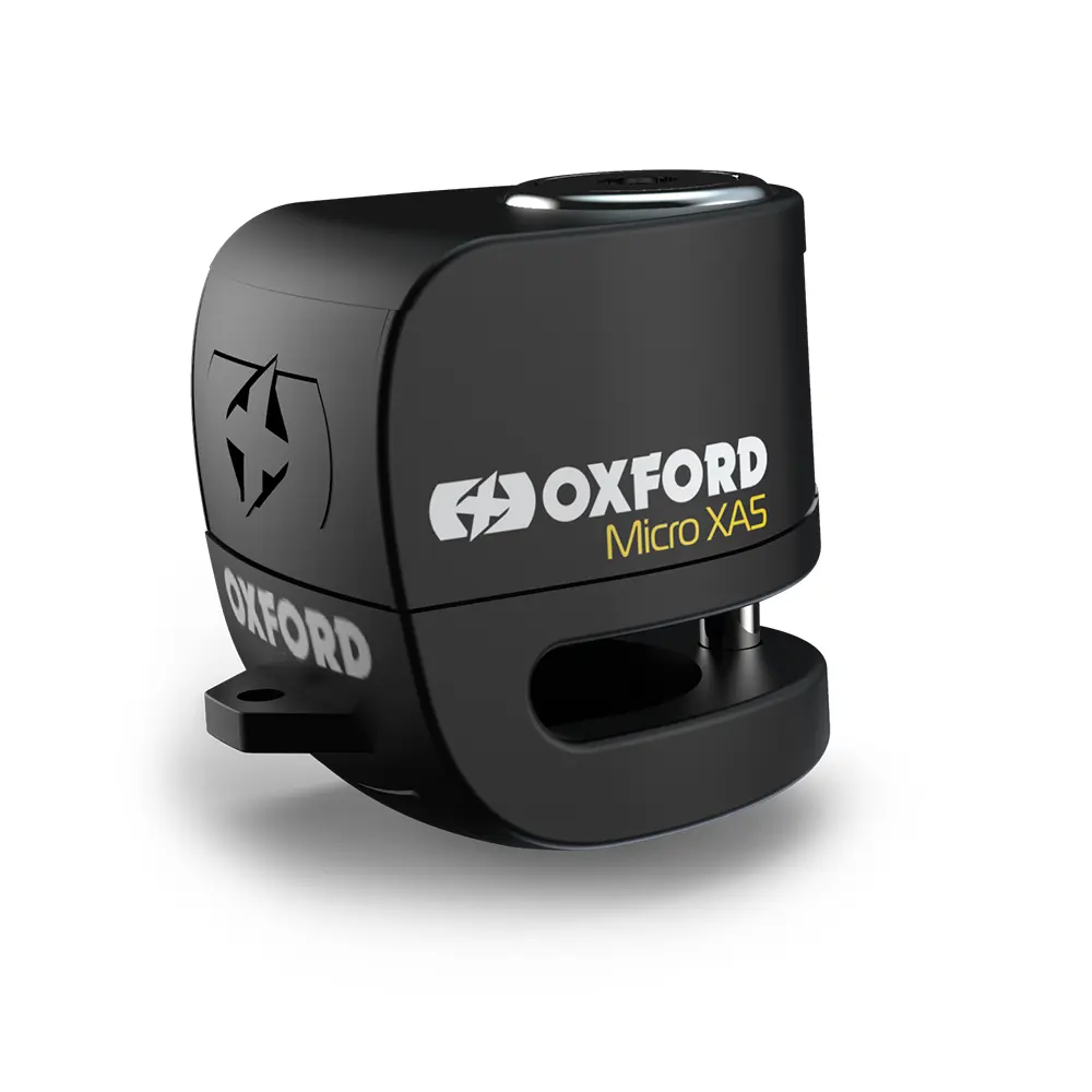 OXFORD zámek brzdového kotouče s alarmem ALPHA XA5 barva černá/oranžová fluorescenční (PIN 5.5mm) (starý kód: LK288) (OXFORD zámek brzdového kotouče)