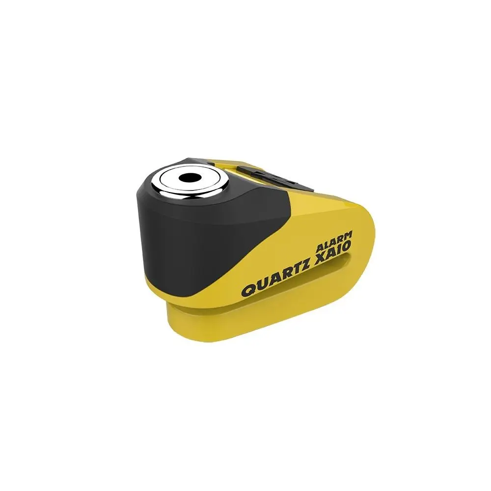 OXFORD zámek brzdového kotouče s alarmem model QUARTZ XA10, čep 10mm, barva žlutá/černá (starý kód: LK272) ( )