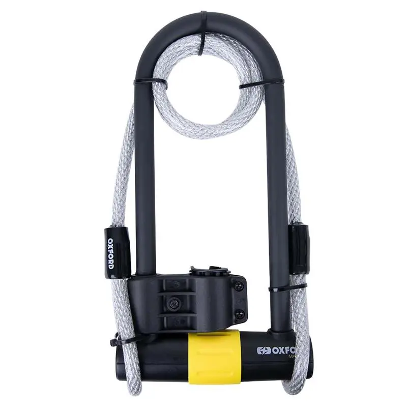 OXFORD ochrana proti krádeži visací zámek MAGNUM DUO U-LOCK s držákem a lankem (177x340mm) (OXFORD ochrana proti krádeži visací zámek MAGNUM DUO)