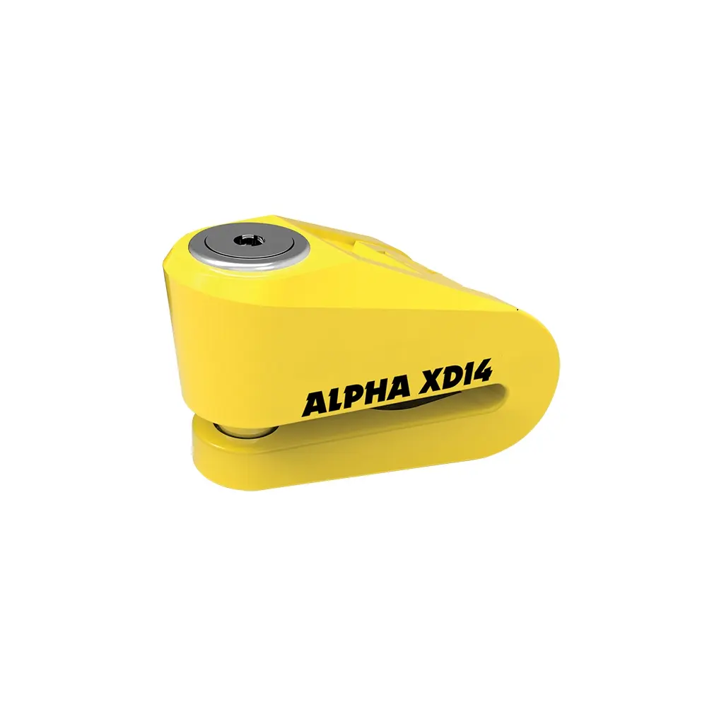 OXFORD zámek brzdového kotouče ALPHA XD14, čep 14mm barva žlutá (OXFORD zámek brzdového kotouče ALPHA XD14, čep 14mm barva žlutá)