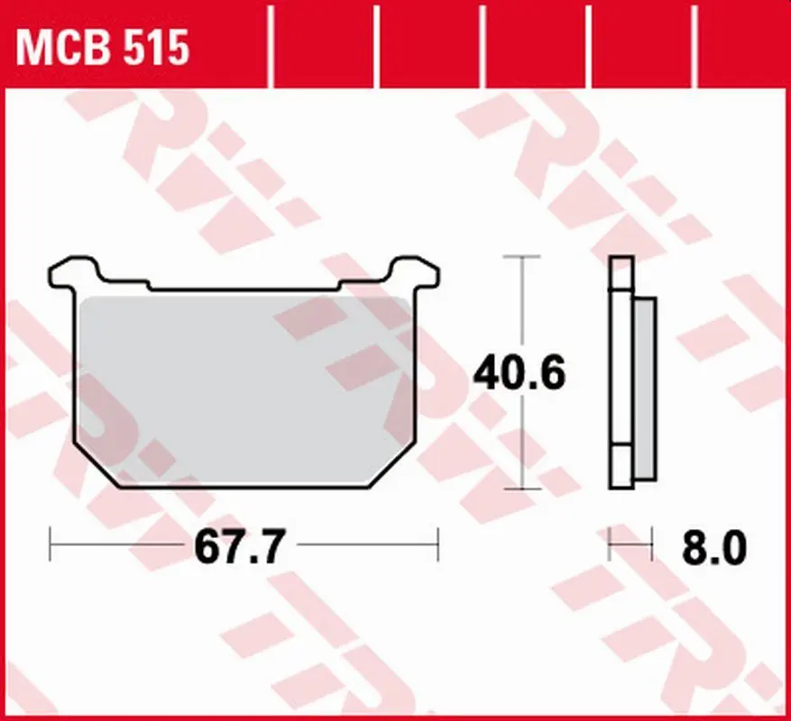 TRW ZF brzdové destičky KH068 organické KAWASAKI GPZ 400/500 82-84, Z 400/500 81-83, GPZ/Z/LTD 550 80-82, GT/GPZ/Z/LTD 750 80-85, Z/GPZ 1000 79-83