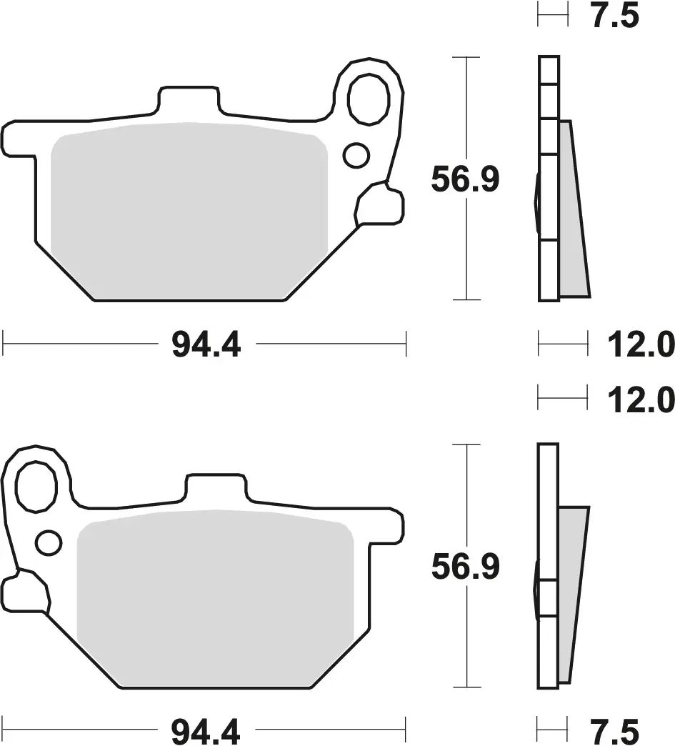 TRW ZF brzdové destičky KH61 organické YAMAHA XS / XV 750 80-82, XS 850 82, přední (TRW ZF brzdové destičky KH61 organické YAMAHA XS / XV 750 80-82,)