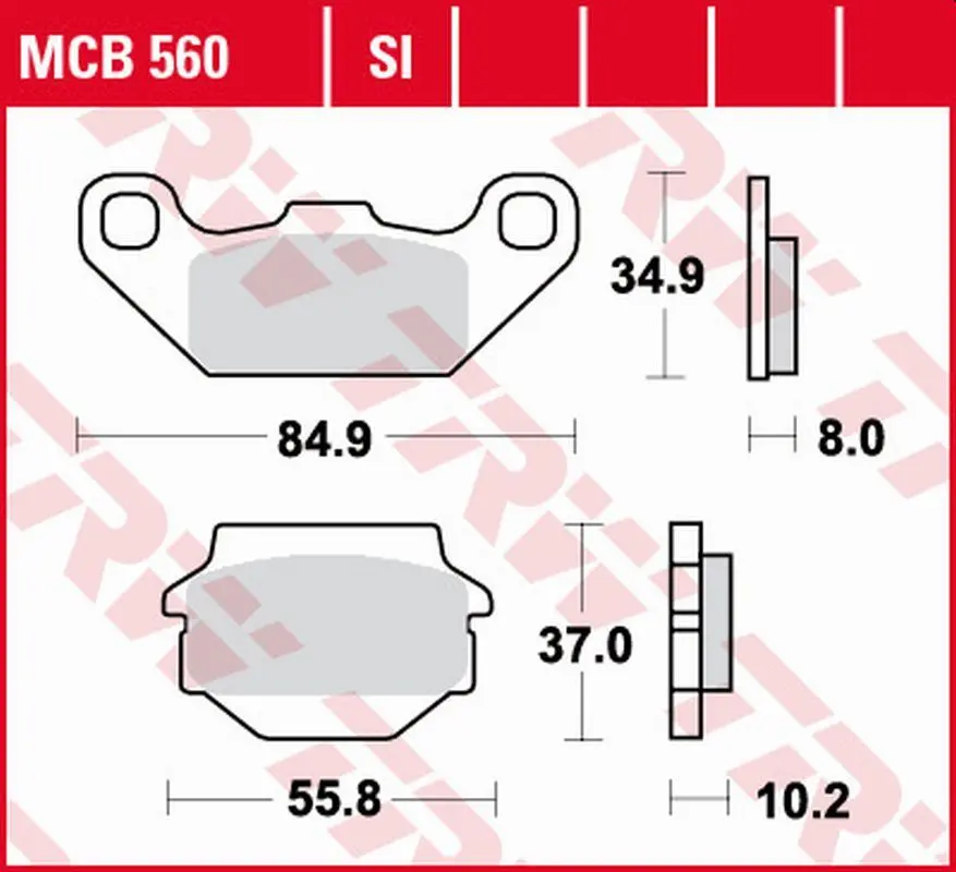 TRW ZF brzdové destičky KH sintrované OFFROAD KAWASAKI KFX 250 87-04, KEF 300 LAKOTA 95-03, SUZUKI LT-R 250 87-90, LT-R 500 87-95 přední YAMAHA TDR