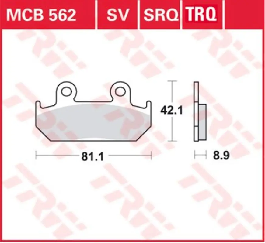 TRW ZF brzdové destičky KH121 sintrované závodní HONDA CMX 450 86-89, CBR 600 87-94, XRV 750 AFRICA TWIN 90-92, přední (nahrazuje MCB562SRQ) (TRW ZF)