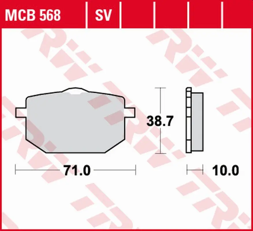 TRW ZF brzdové destičky KH101 organické YAMAHA TT 600 89, XT 600 87-90, XT 600Z TENERE 86-91 přední (TRW ZF brzdové destičky KH101 organické YAMAHA)