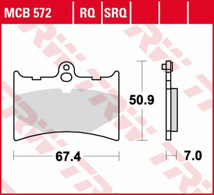 TRW ZF brzdové destičky KH126 organické sport APRILIA AF-1 125 89-92, RS 125 92-04, AF-1 250 90-, BENELLI CHRONO/CX 125 91, přední (TRW ZF brzdové)