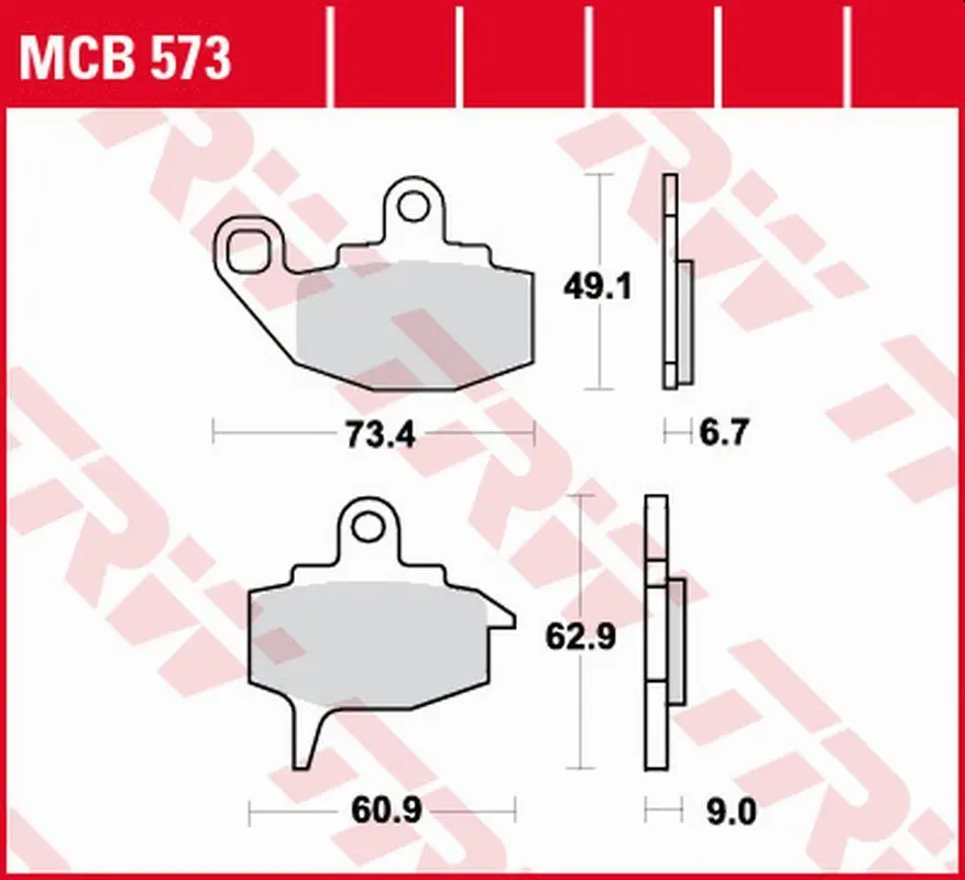 TRW ZF brzdové destičky KH130 organické KAWASAKI KX 125/250/500 87-88, KLR 650 87-88, přední (TRW ZF brzdové destičky KH130 organické KAWASAKI KX)